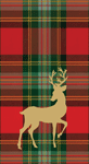 Caspari Reindeer Tartan Red Guest Towel